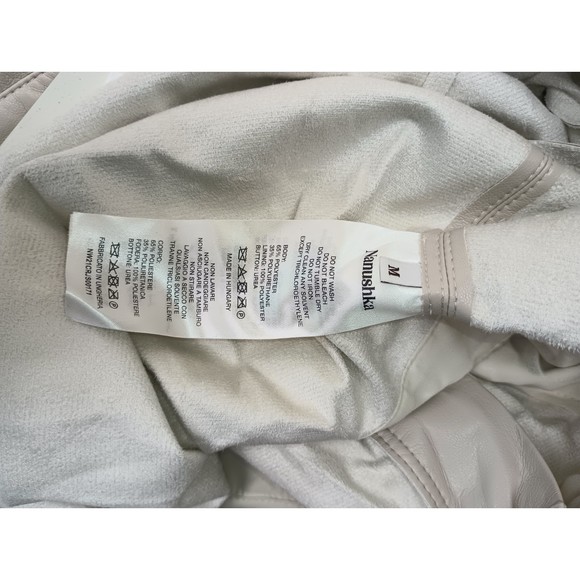Nanushka Women's Ashton Jumpsuit Vegan Leather Creme Size Medium - Picture 7 of 7